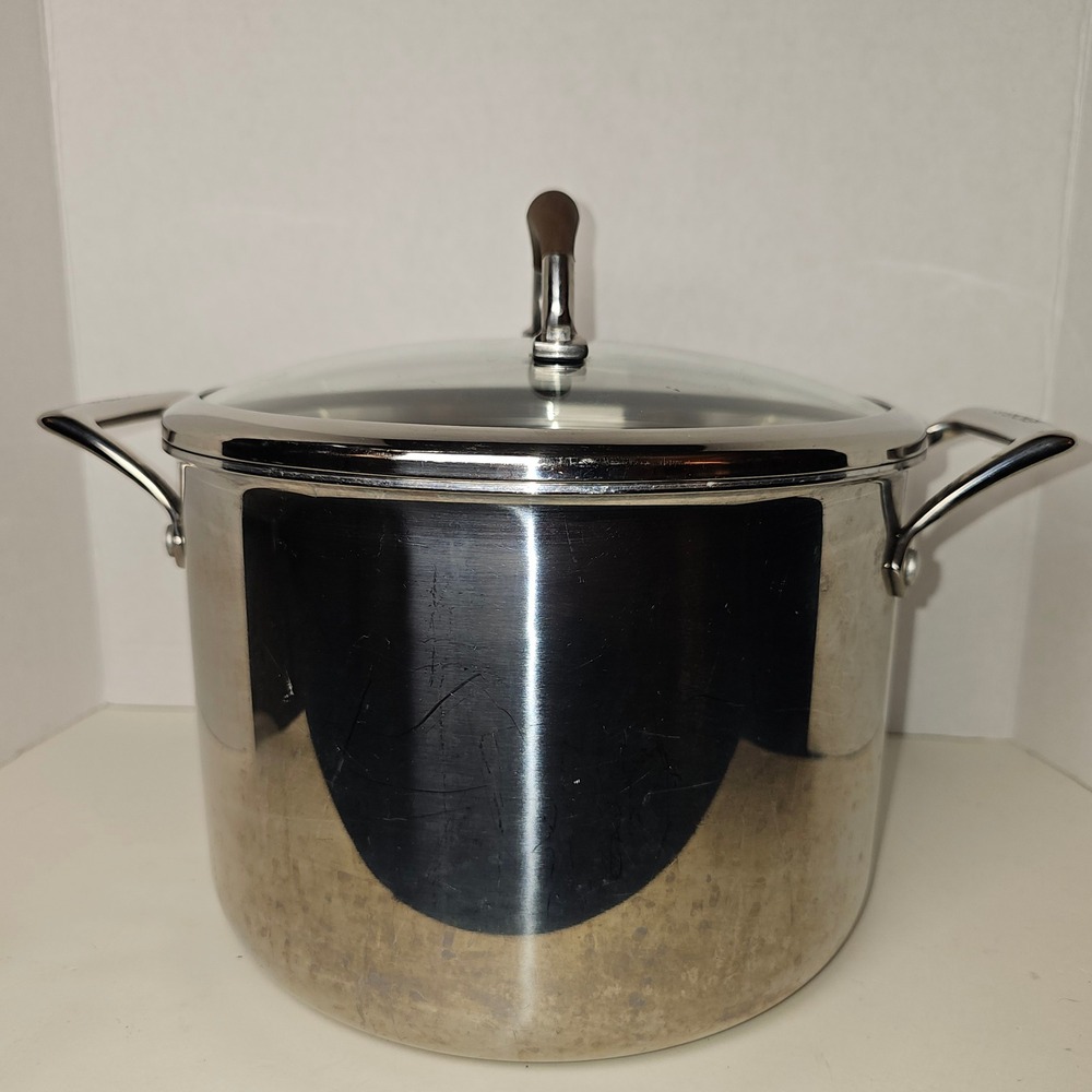 Henckels 8QT 18/10 Stainless Steel Stock Pot with Glass Lid Induction 42RA72